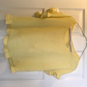 Light yellow crop top blouse.